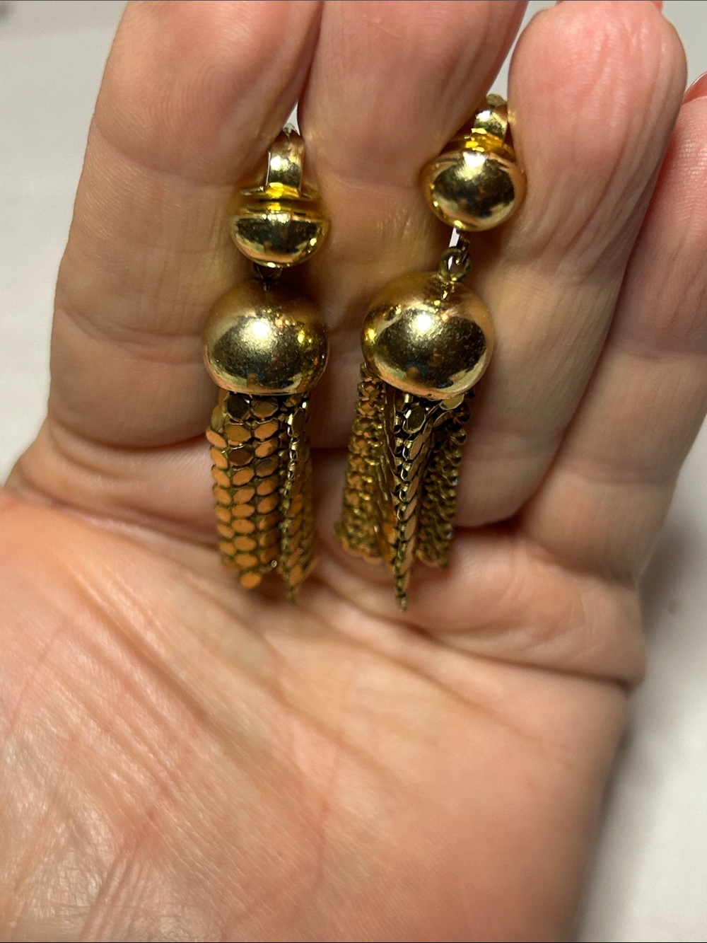 Gold Tassel Drop Clipon Earrings - Elegant Women Jewelry